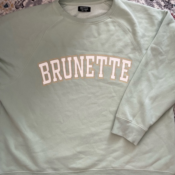 Brunette the Label boyfriend oversized crew neck size L/XL colour sage - Picture 3 of 3